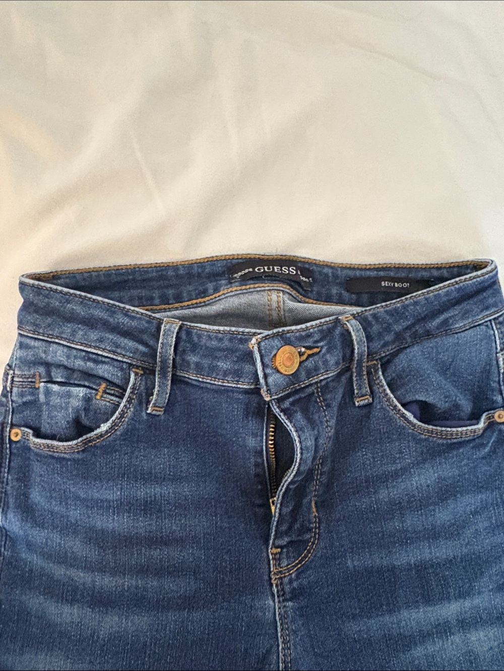 Guess Women's Dark Blue Flare Jeans - Picture 3 of 4